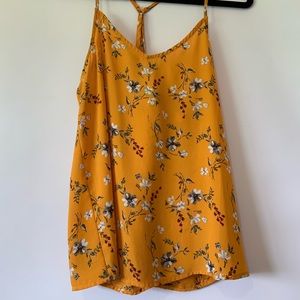 Yellow floral blouse